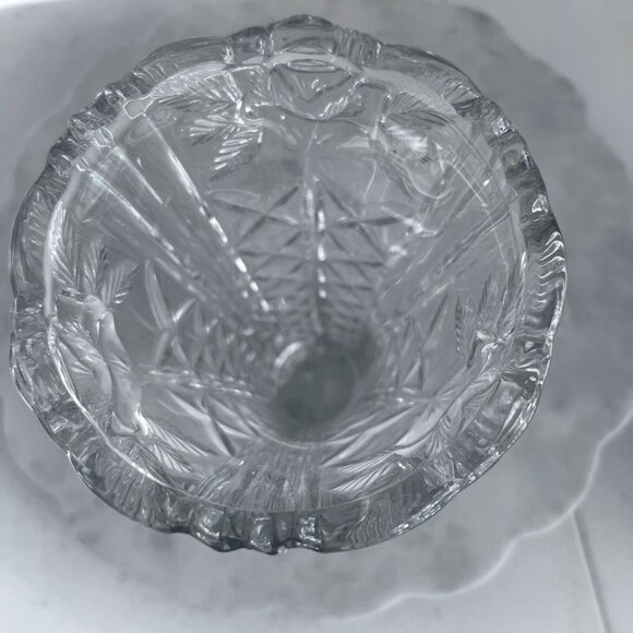 Vtg AnnaHutte (Glassworks) Lead Crystal Vase Roses 9.5" Dorsette Studios Germany - Picture 8 of 13